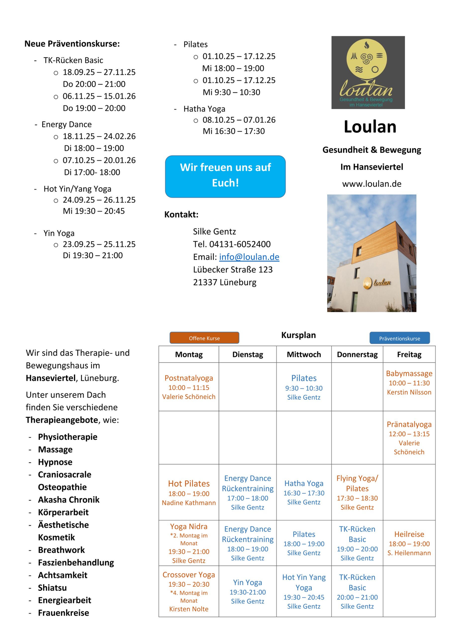 Kursplan loulan September Oktober