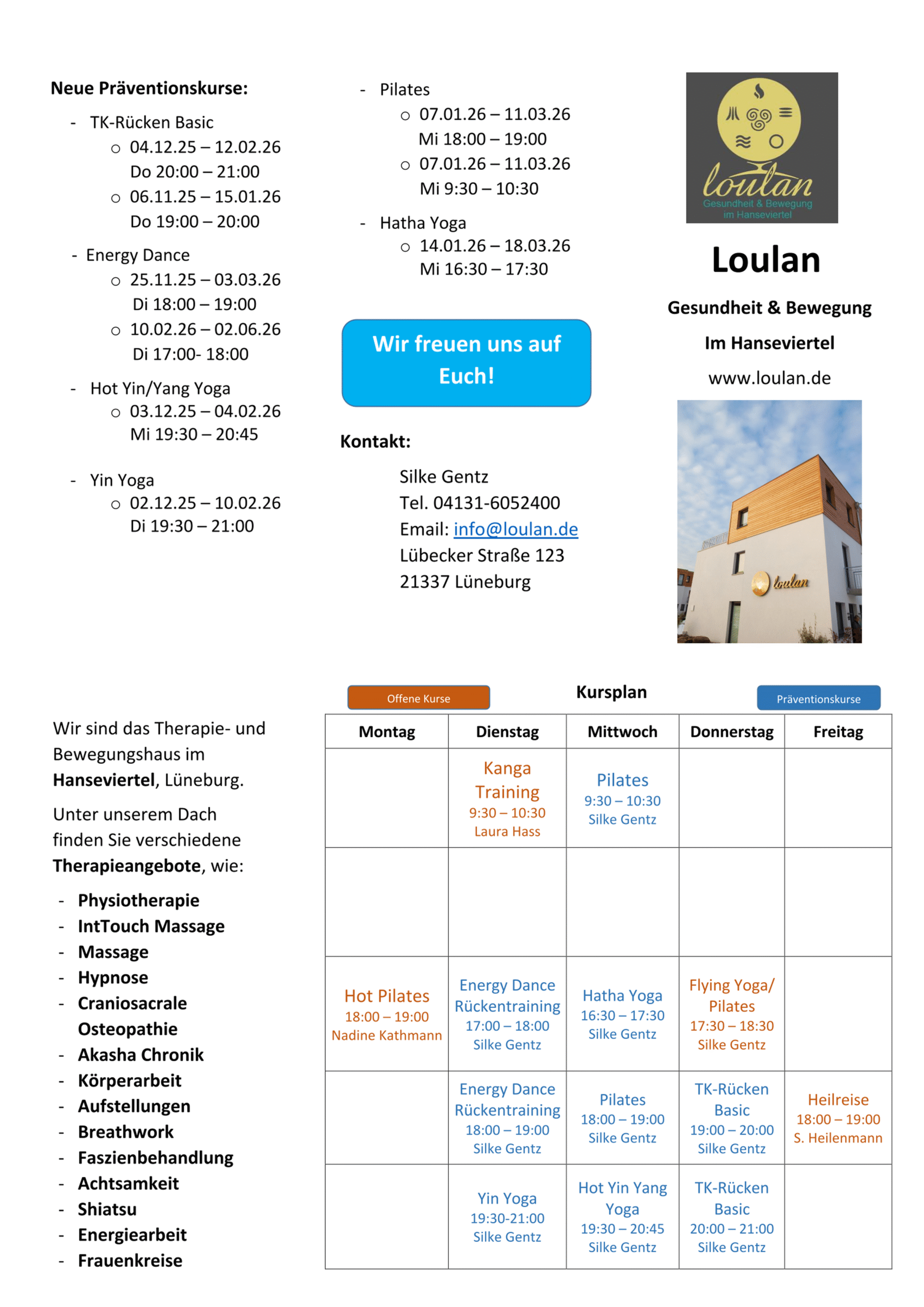 Kursplan loulan Oktober November