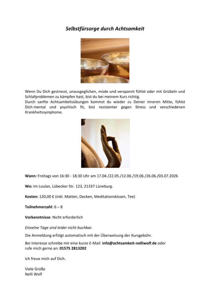 Achtsamkeitsworkshop in Lüneburg